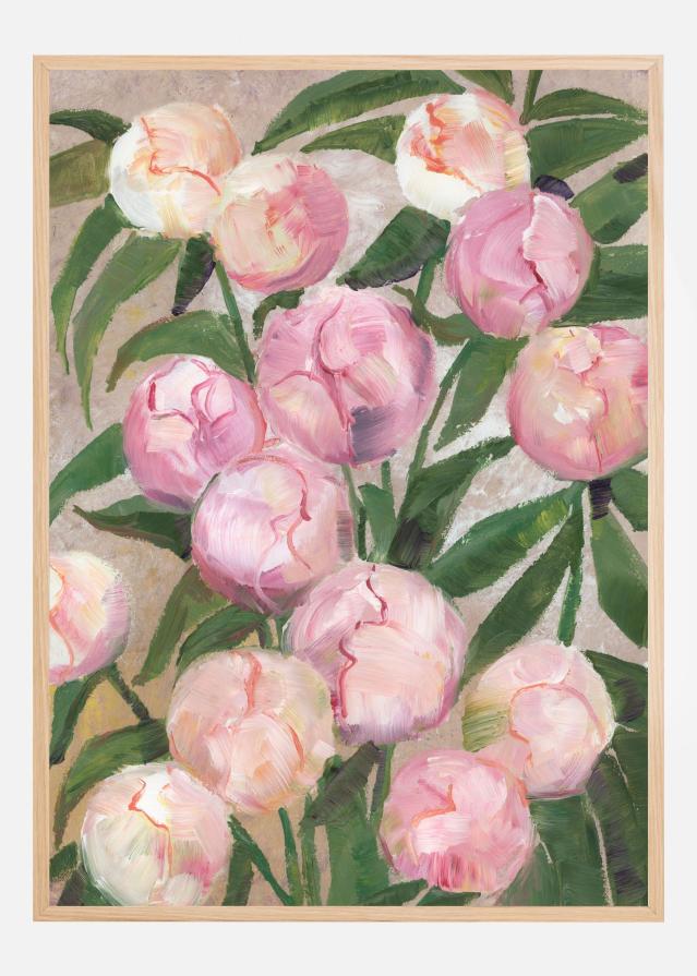 Valenty painterly peonies Plagát