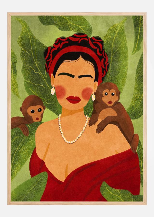 Frida and Monkeys Plagát