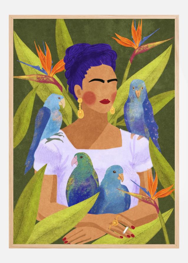 Frida and birds Plagát