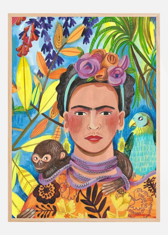 Frida and her parrots Plagát