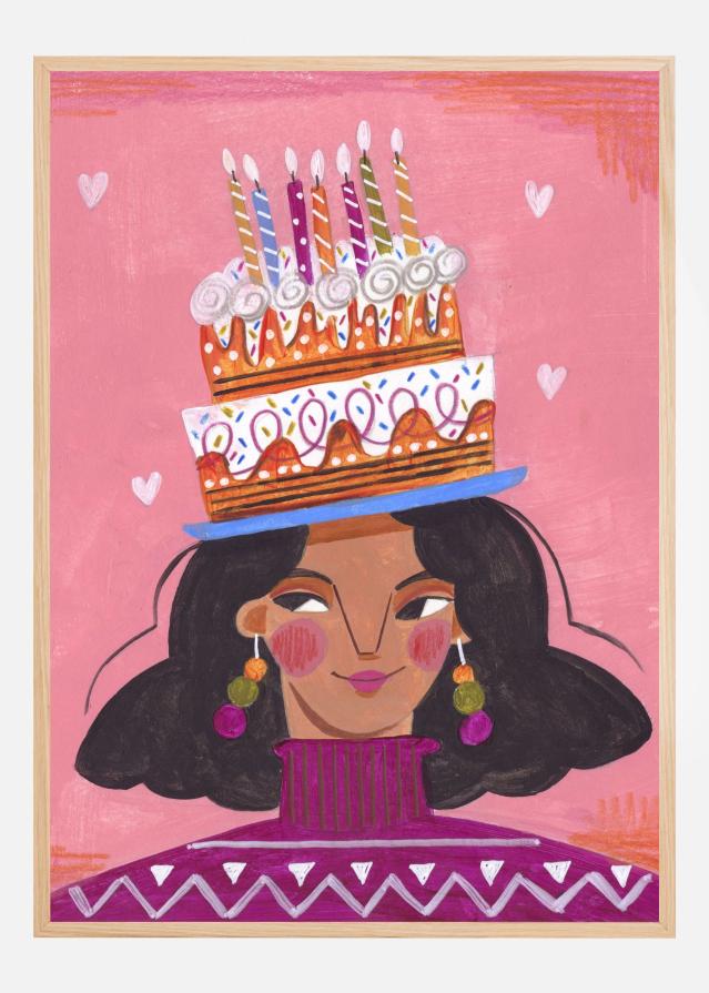 Woman with pie Plagát