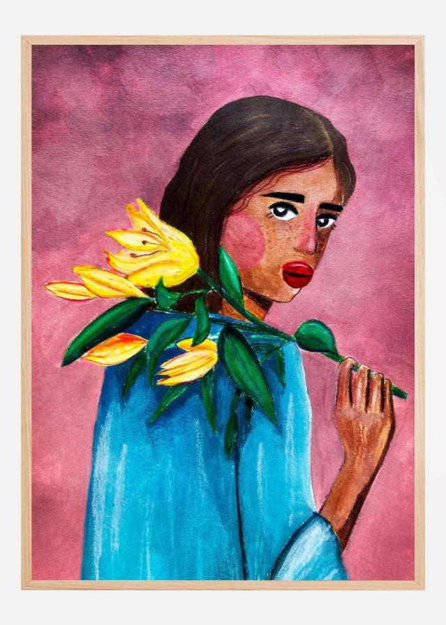 Woman With Lily Plagát