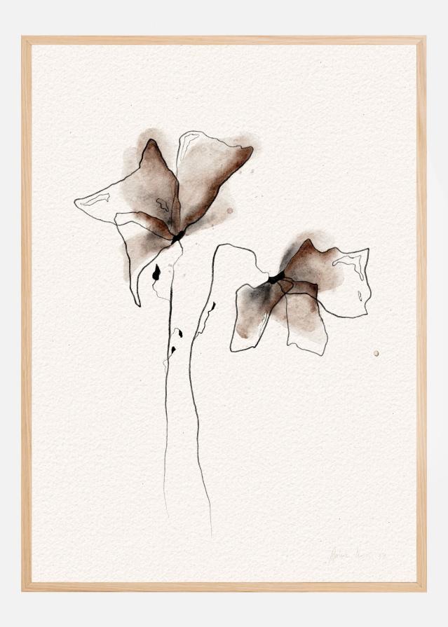 FUNKY FLOWERS digital watercolor painting Plagát