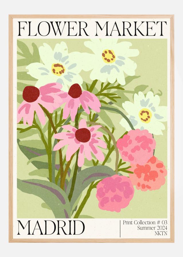 Madrid Flower Market Plagát