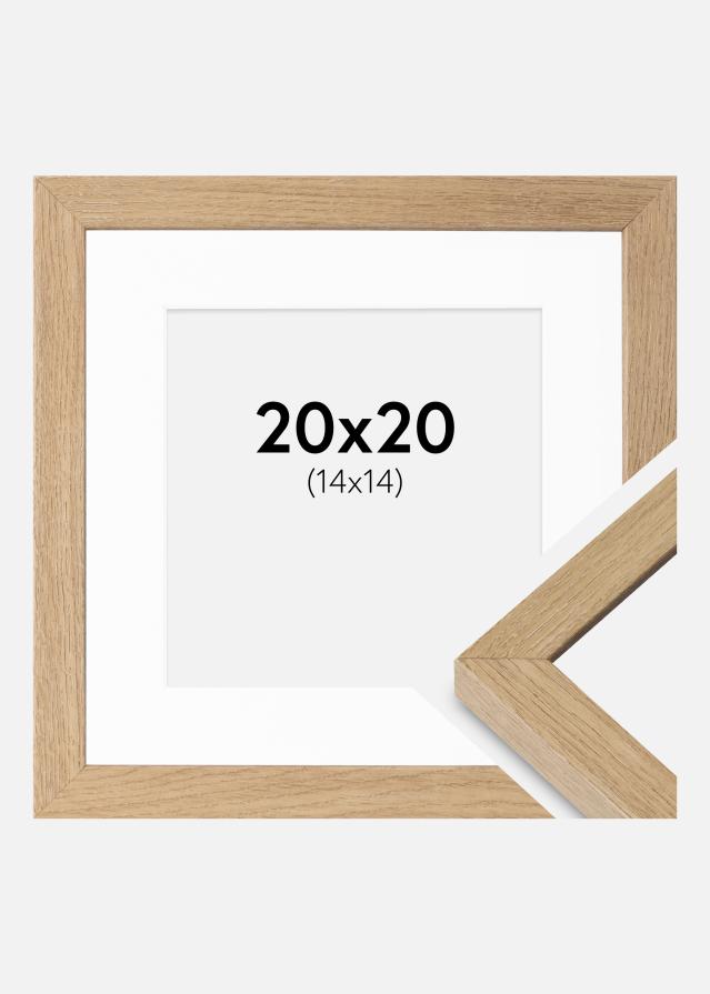 Rám Hermes prirodzené Dub 20x20 cm - Pasparty Biela 15x15 cm