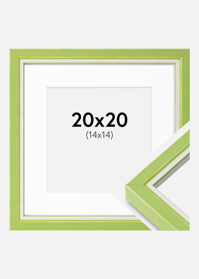 Rám Diana Svetlozelená 20x20 cm - Pasparty Biela 15x15 cm