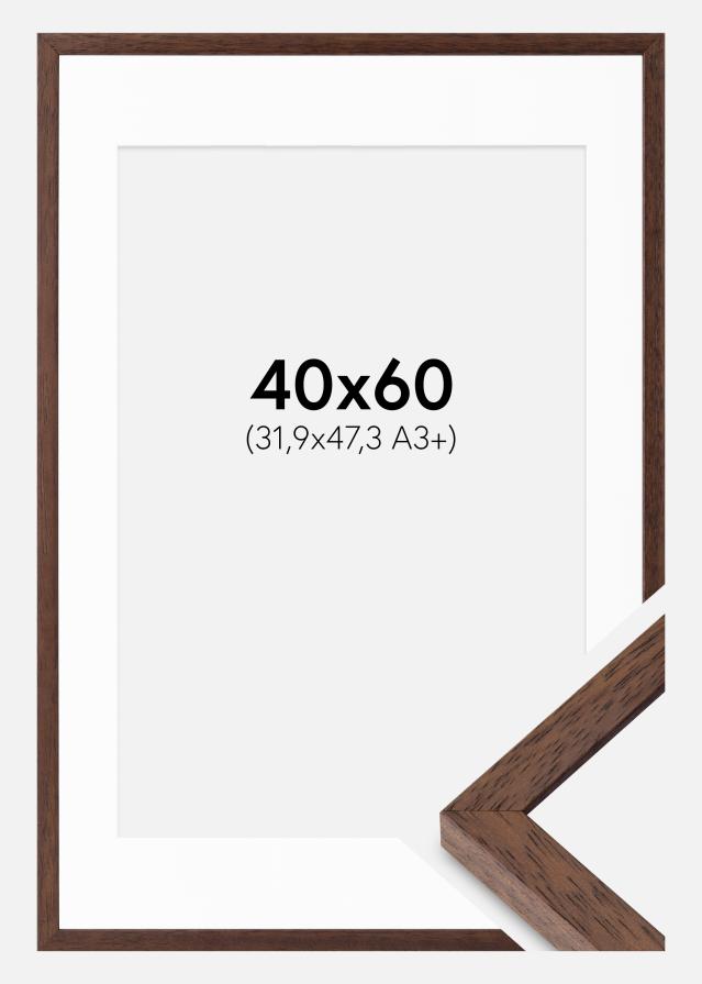 Rám Ares Teak 40x60 cm - Pasparty biela 32,9x48,3 cm