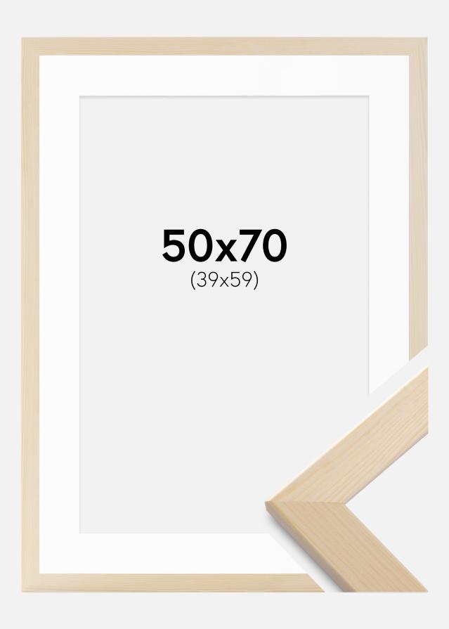 Rám Trendline prírody 50x70 cm - Pasparty Biela 40x60 cm