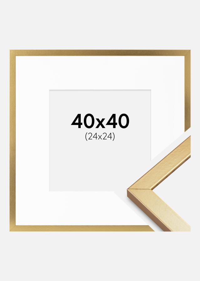 Rám Minerva Zlato 40x40 cm - Pasparty Biela 25x25 cm