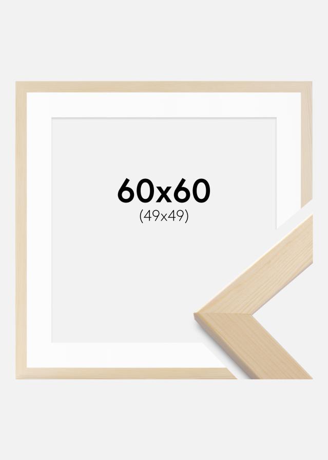 Rám Trendline prírody 60x60 cm - Pasparty Biela 50x50 cm
