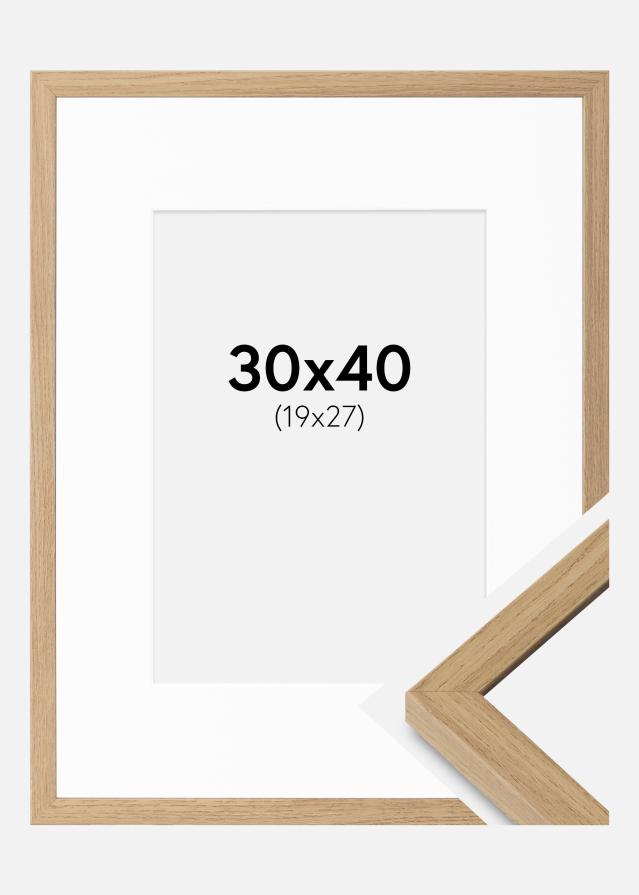 Rám Ares prirodzené Dub 30x40 cm - Pasparty Biela 20x28 cm