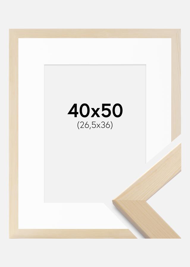 Rám Trendline prírody 40x50 cm - Pasparty Biela 27,5x37 cm