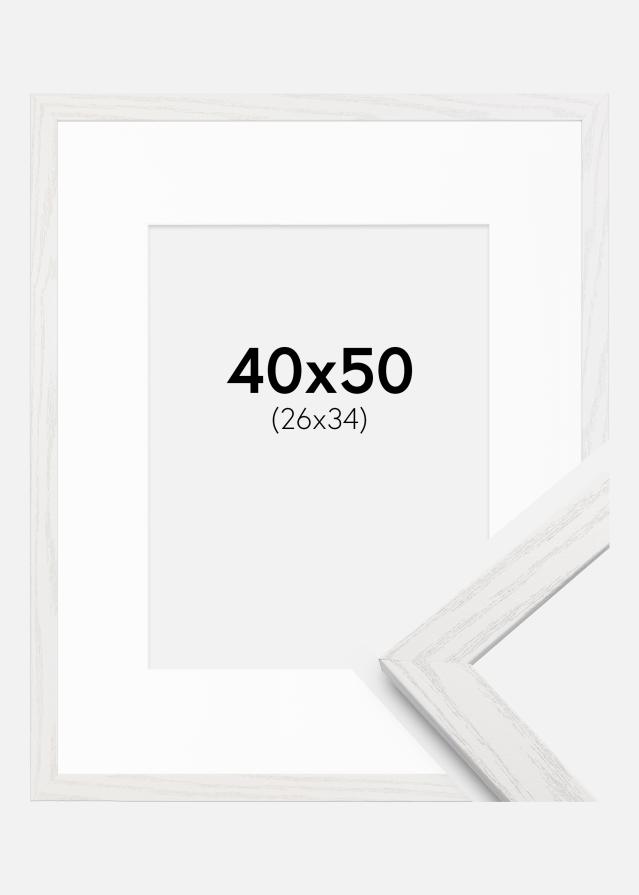 Rám Stilren Biela Dub 40x50 cm - Pasparty Biela 27x35 cm