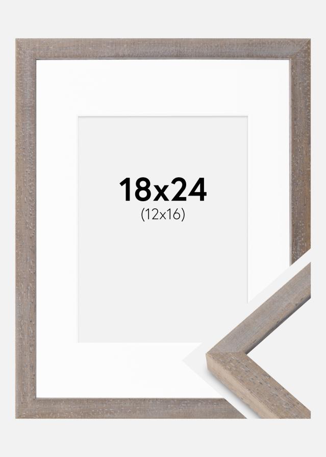 Rám Ares sivá 18x24 cm - Pasparty Biela 13x17 cm
