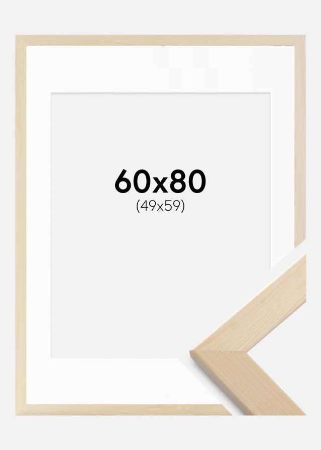 Rám Trendline prírody 60x80 cm - Pasparty Biela 50x60 cm
