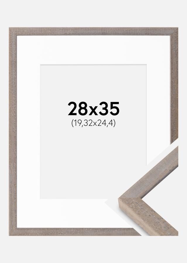 Rám Ares sivá 28x35 cm - Pasparty Biela 8x10 inches