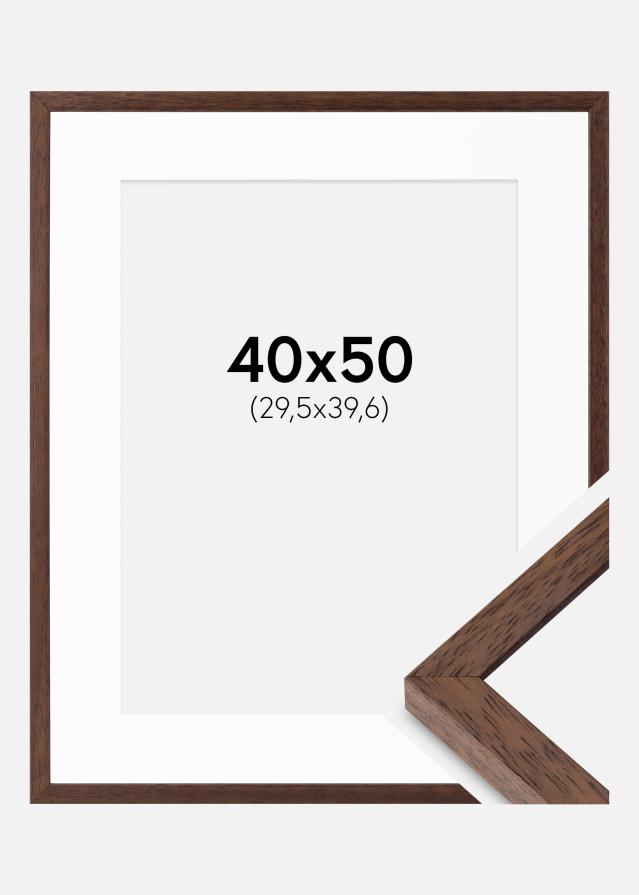 Rám Ares Teak 40x50 cm - Pasparty biela 12x16 inches