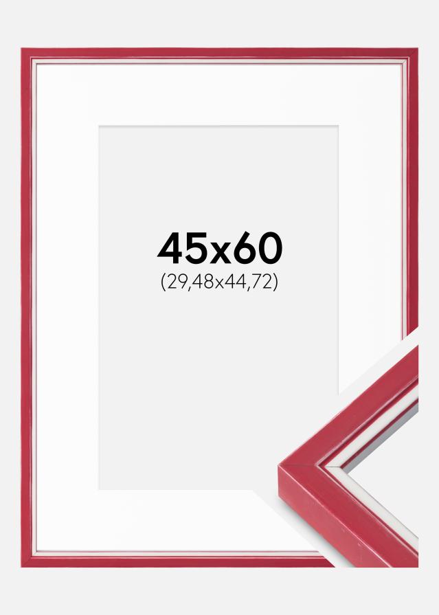 Rám Diana Červená 45x60 cm - Pasparty Biela 12x18 inches