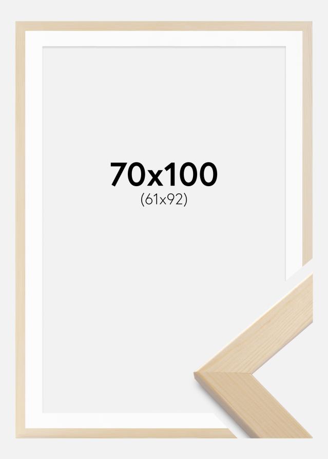 Rám Trendline prírody 70x100 cm - Pasparty Biela 62x93 cm
