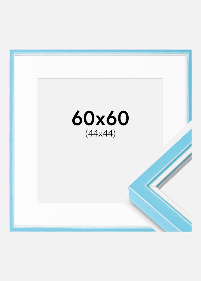 Rám Diana Svetlomodrá 60x60 cm - Pasparty Biela 45x45 cm