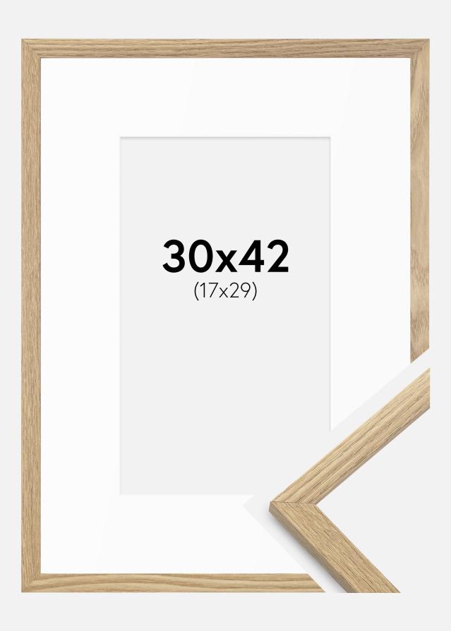 Rám Trendy Dub 30x42 cm - Pasparty Biela 18x30 cm