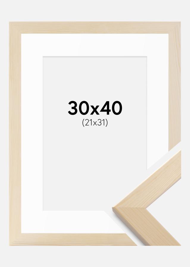 Rám Trendline prírody 30x40 cm - Pasparty Biela 22x32 cm