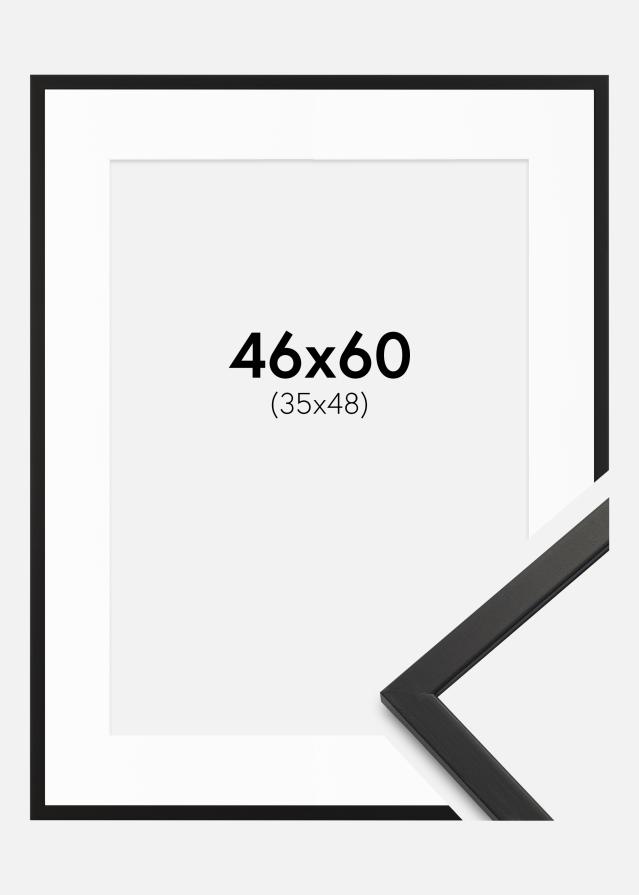 Rám Edsbyn čierna 46x60 cm - Pasparty Biela 36x49 cm