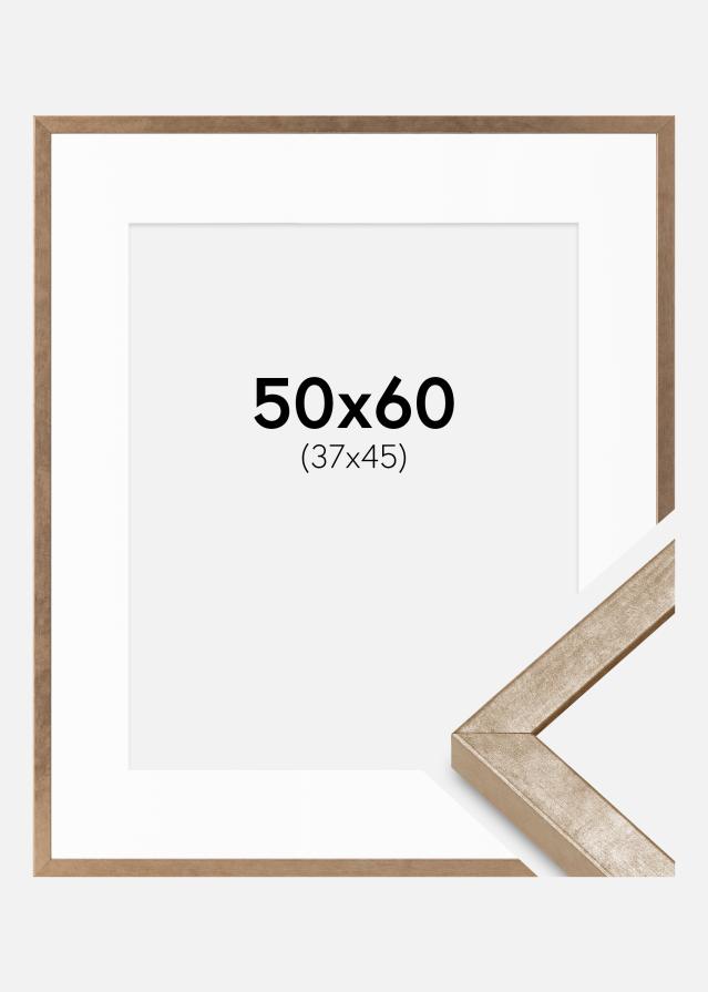 Rám Ares Mosadz 50x60 cm - Pasparty Biela 38x46 cm