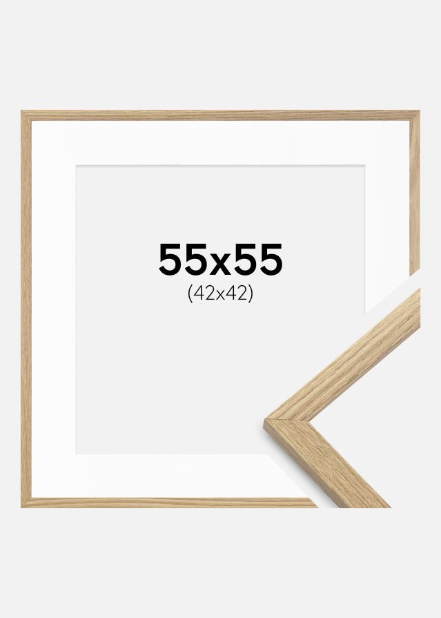 Rám Trendy Dub 55x55 cm - Pasparty Biela 43x43 cm