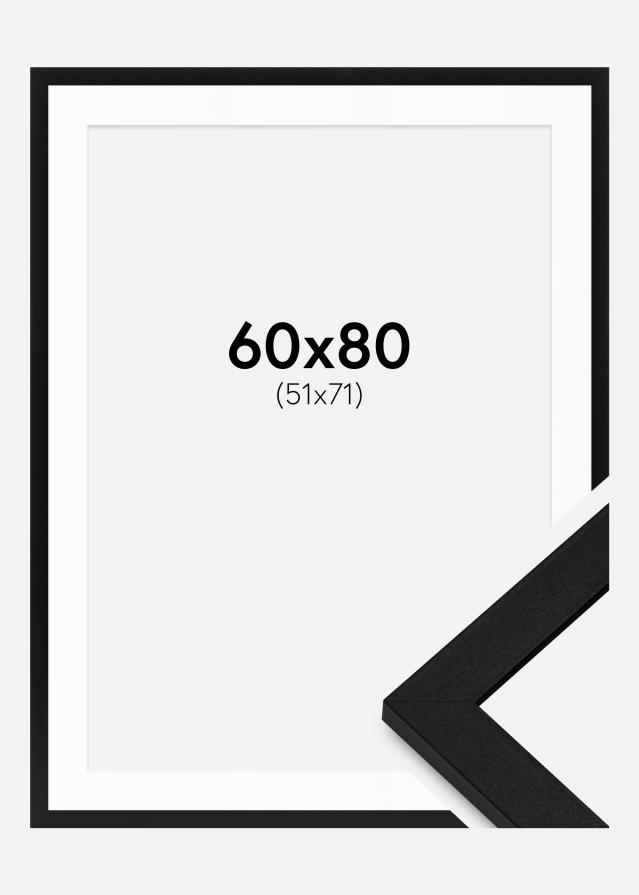 Rám BGA Classic čierna 60x80 cm - Pasparty Biela 52x72 cm