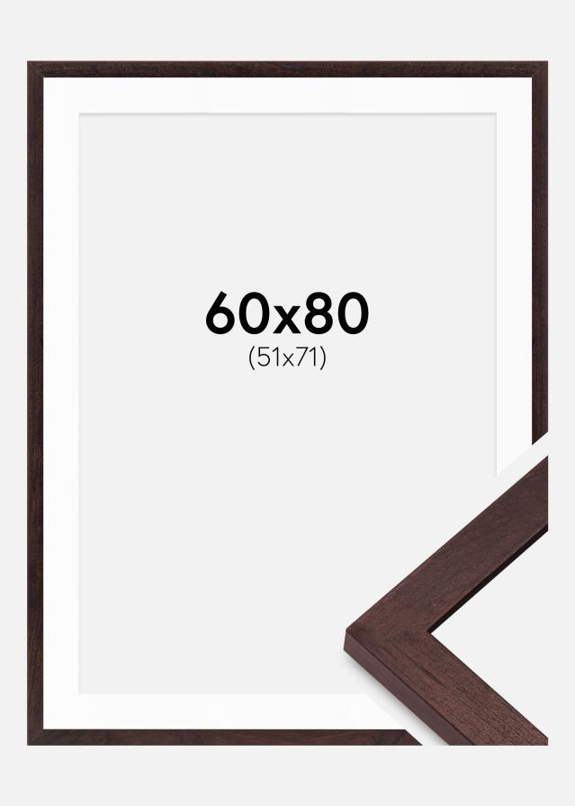 Rám BGA Classic Orech 60x80 cm - Pasparty Biela 52x72 cm