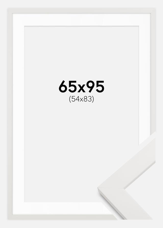 Rám Biele Drevo 65x95 cm - Pasparty Biela 55x84 cm