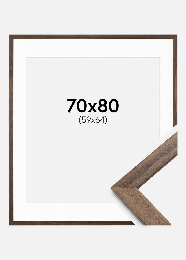 Rám Stilren orech 70x80 cm - Pasparty Biela 60x65 cm