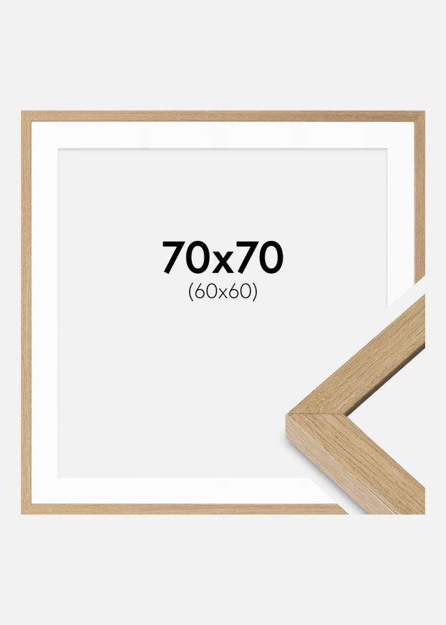 Rám Hermes prirodzené Dub 70x70 cm - Pasparty Biela 61x61 cm