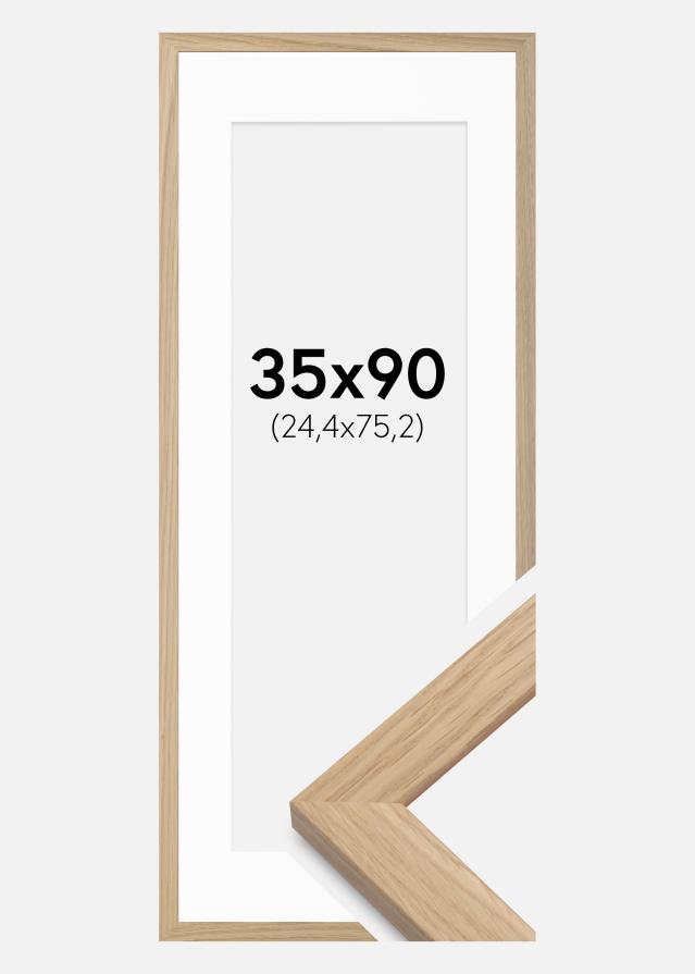 Rám Dubové drevo 35x90 cm - Pasparty Biela 10x30 inches