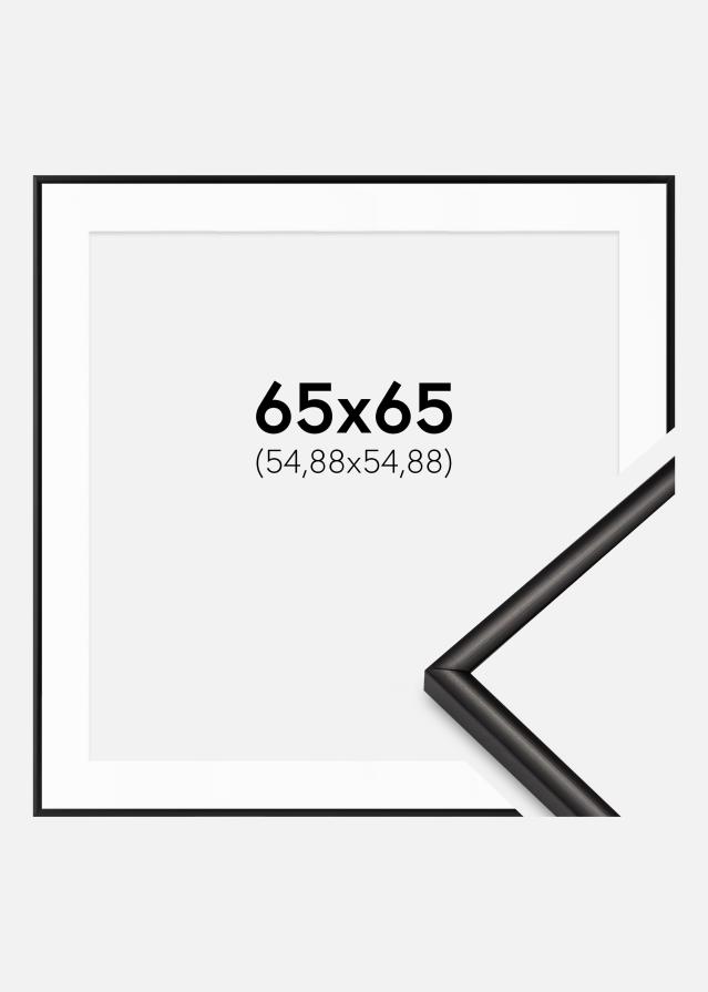 Rám Scandi matná čierna 65x65 cm - Pasparty Biela 22x22 inches