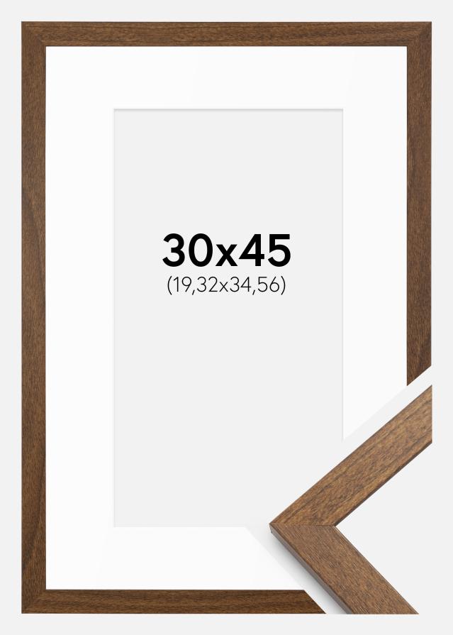 Rám Stilren teplá hnedá 30x45 cm - Biela paspart 8x14 inches