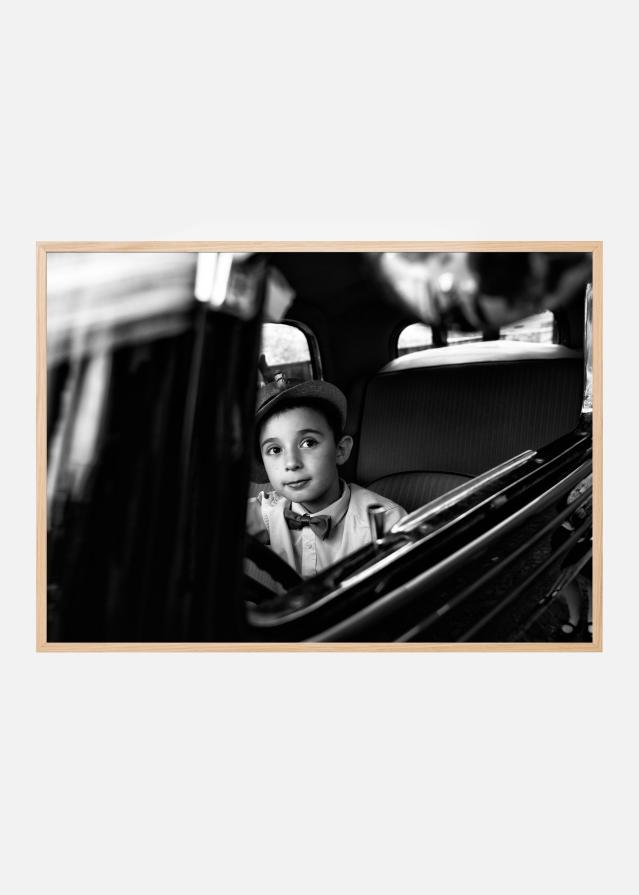 Fancy boy in car Plagát