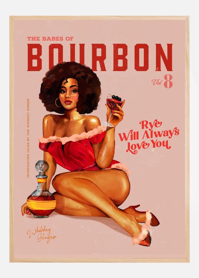 Babes of Bourbon Vol 8 Vintage Pinup Girl With Afro Plagát