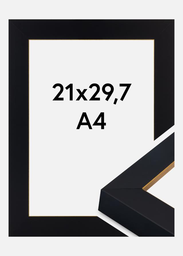 Rám Sussex Akrylové sklo Čierna/Zlatá 21x29,7 cm (A4)