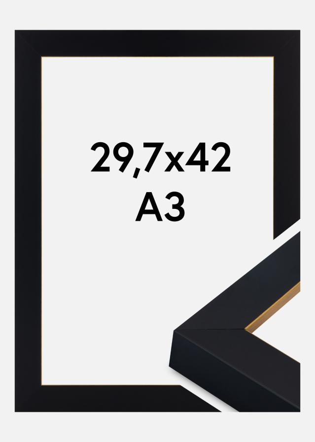 Rám Sussex Akrylové sklo Čierna/Zlatá 29,7x42 cm (A3)