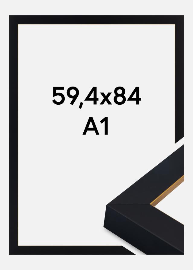 Rám Sussex Akrylové sklo Čierna/Zlatá 59,4x84,1 cm (A1)