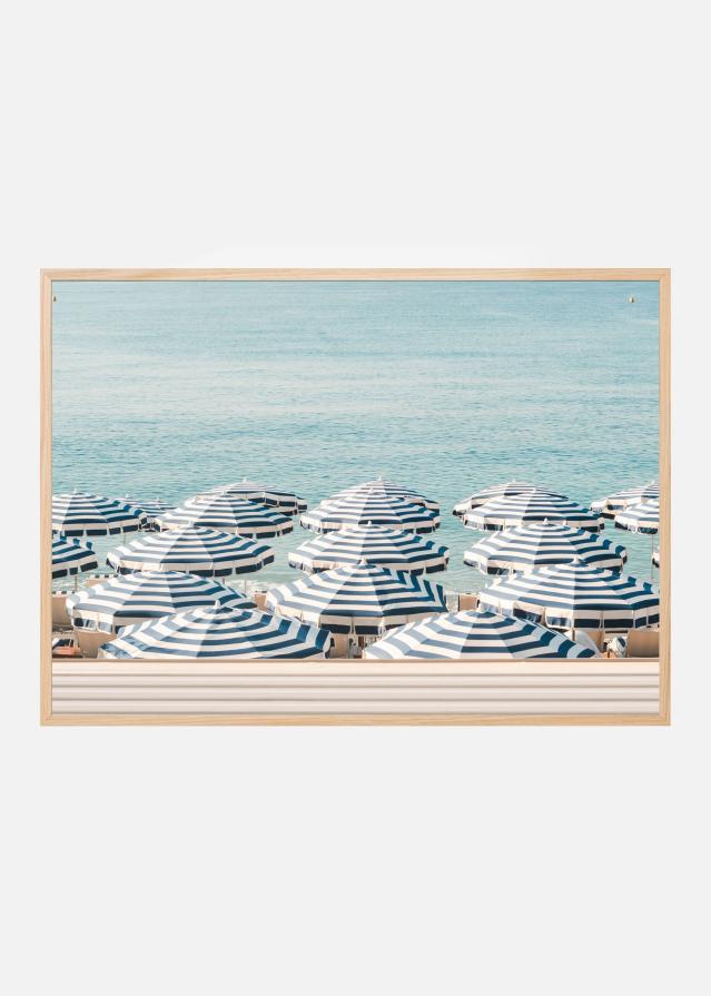 Striped Beach Umbrellas Plagát