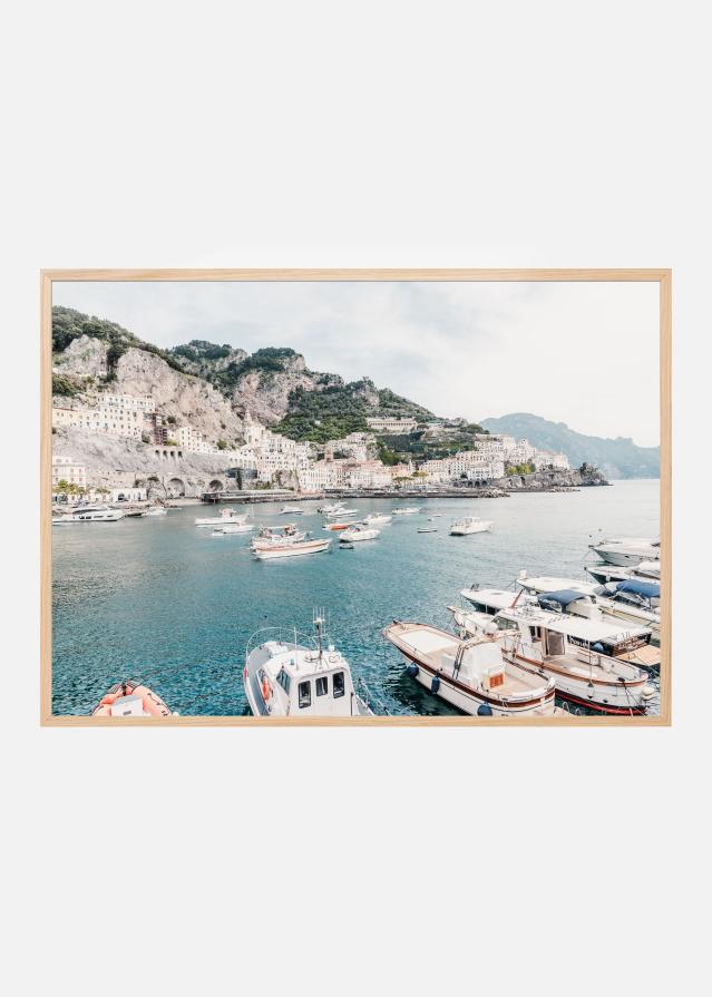 Amalfi coast with boats #2 Plagát