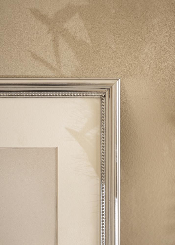 Rám Gala striebro 50x70 cm - Pasparty Biela 39x60 cm