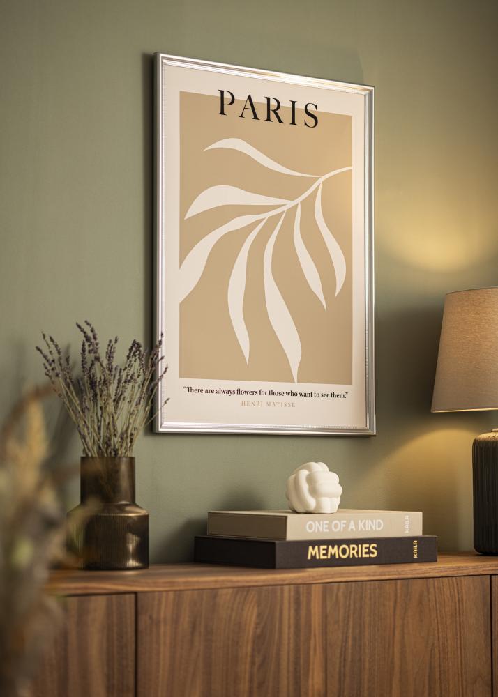 Rám Gala striebro 50x70 cm - Pasparty Biela 39x60 cm