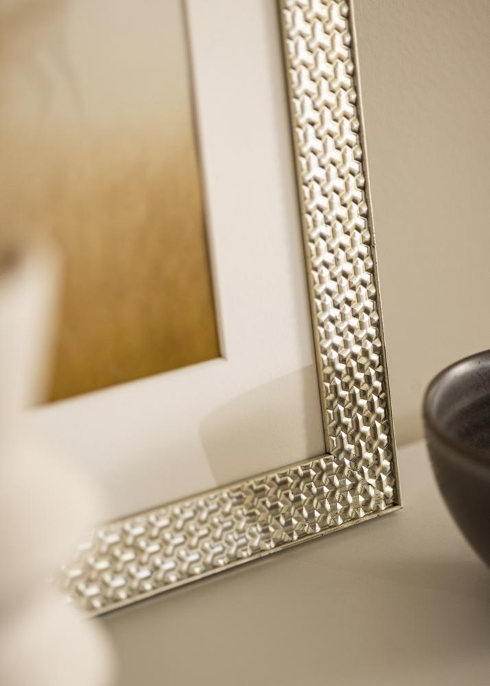 Rám Grace striebro 30x40 cm - Pasparty Biela 22x32 cm