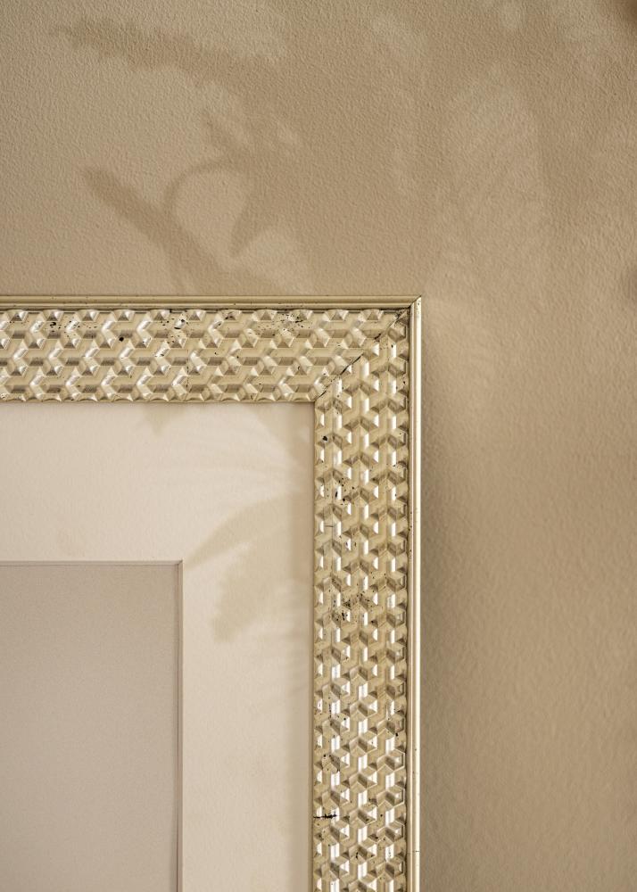 Rám Grace striebro 30x40 cm - Pasparty Biela 22x32 cm