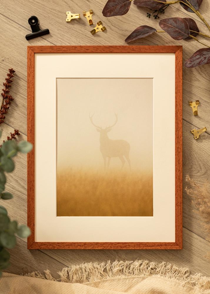 Rám Ares Čerešňa 50x70 cm - Pasparty Biela 16x23 inches