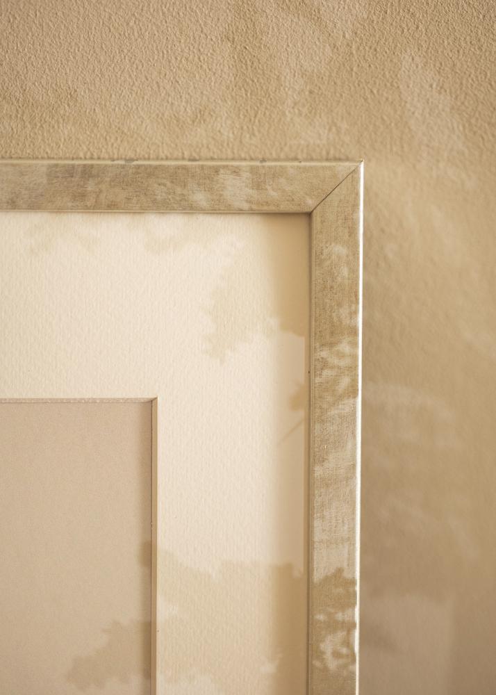 Rám Ares striebro 50x50 cm - Pasparty Biela 39x39 cm